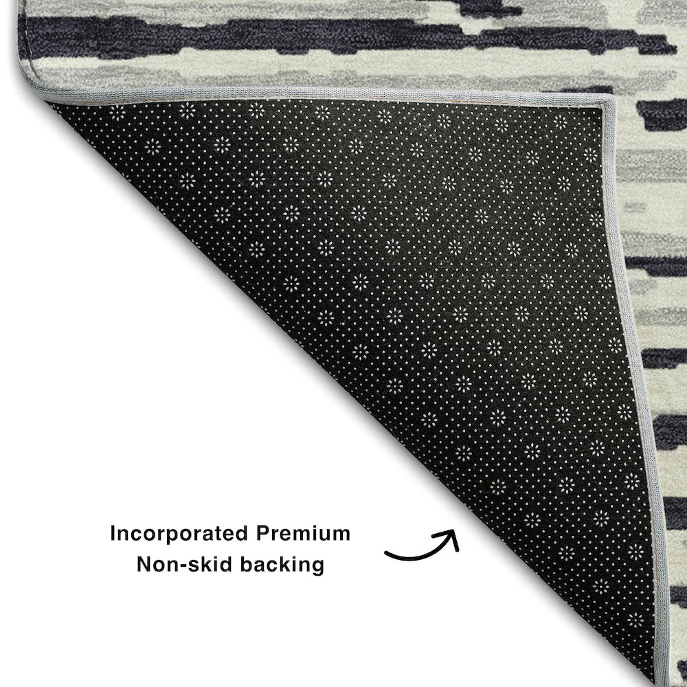 Premium Machine Washable Mayfield AMF888 Black 2'6" x 3'10" Rug. Picture 2