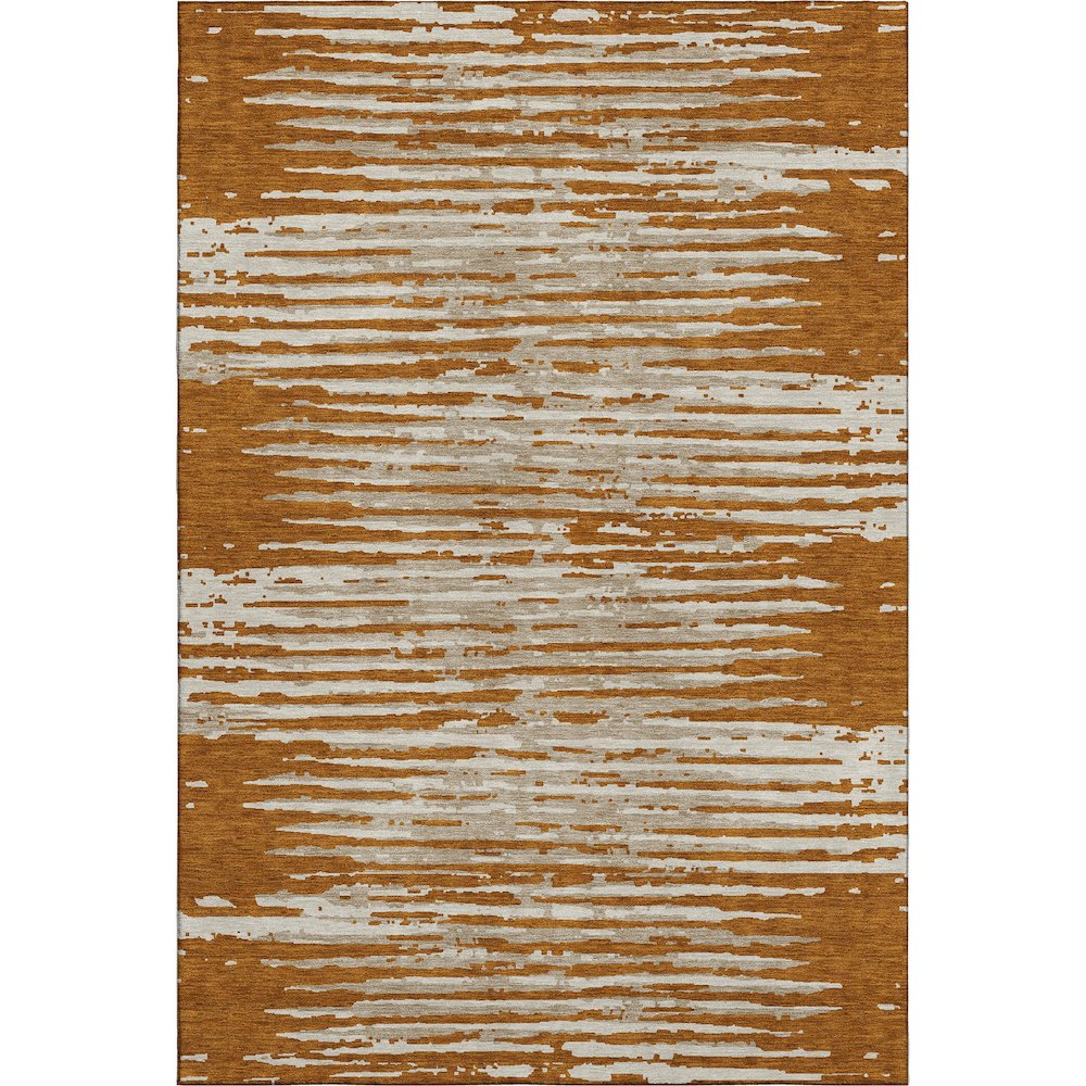Premium Machine Washable Mayfield AMF888 Paprika 5' x 7'6" Rug. Picture 1