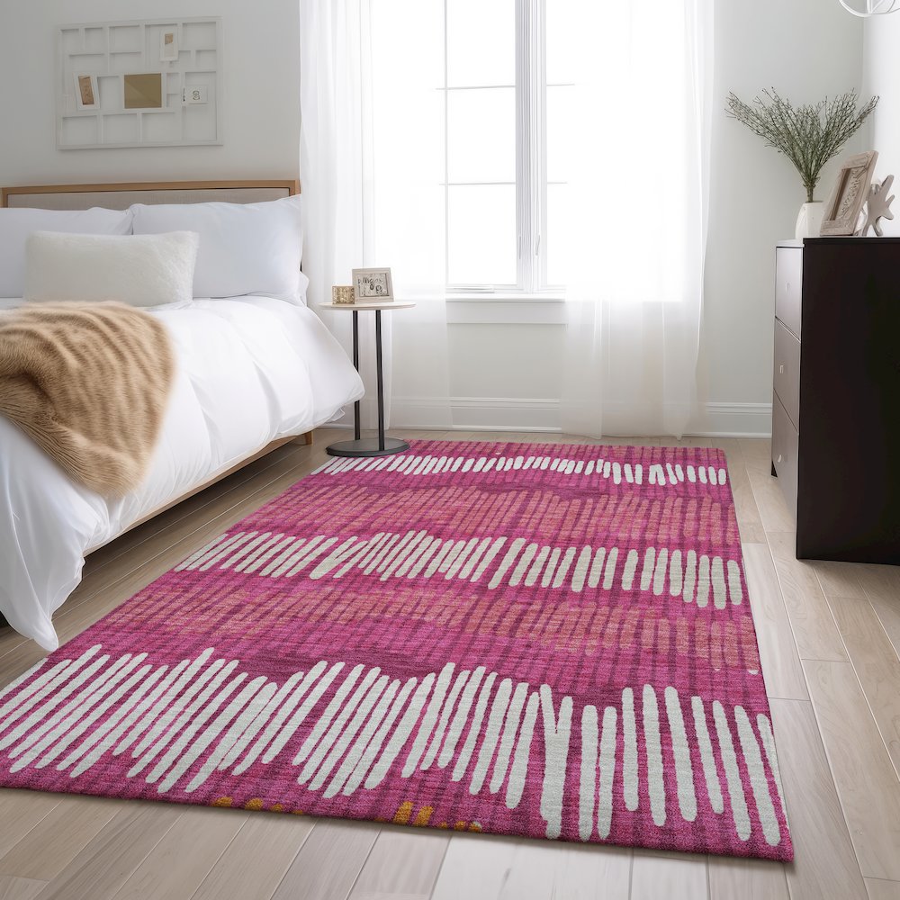 Premium Machine Washable Mayfield AMF889 Blush 5' x 7'6" Rug. Picture 5