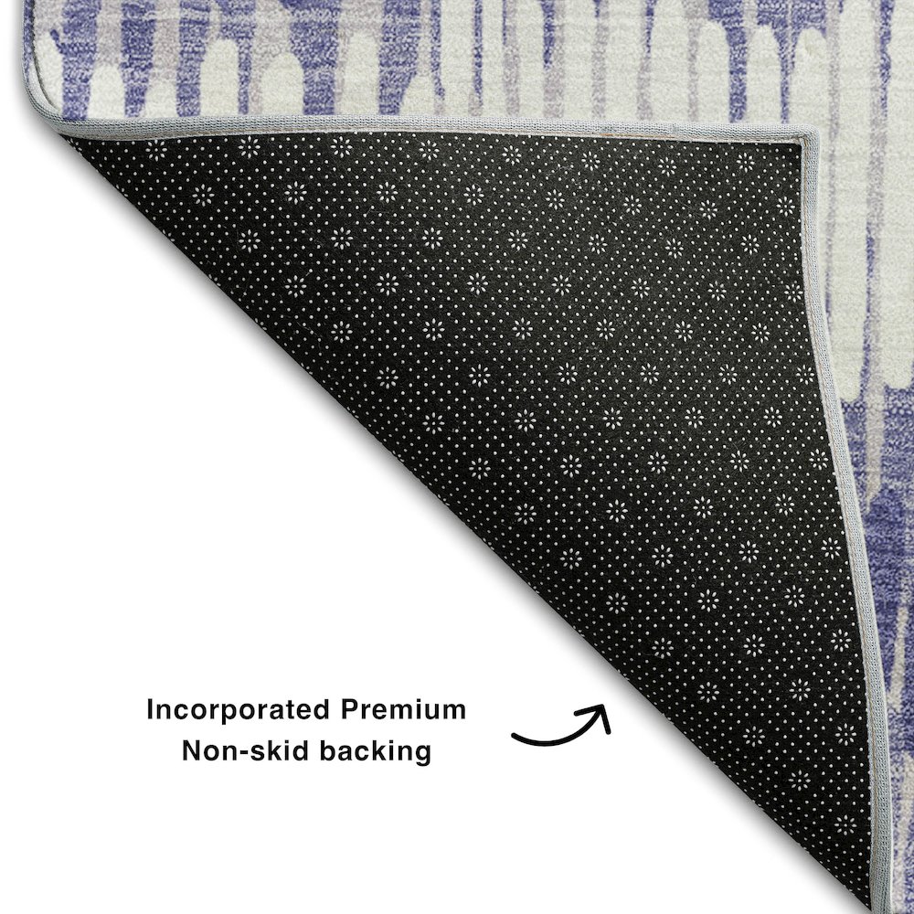 Premium Machine Washable Mayfield AMF889 Purple 2'6" x 3'10" Rug. Picture 2