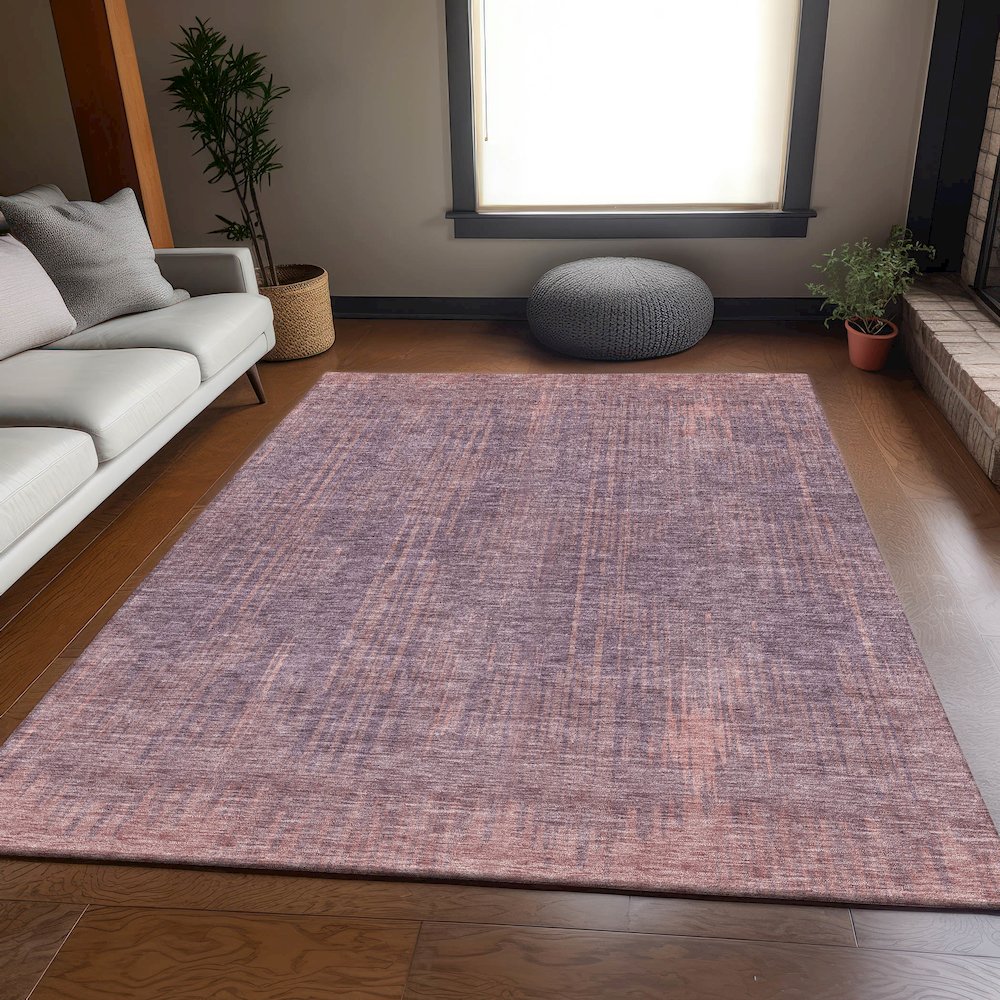 Premium Machine Washable Mayfield AMF893 Mauve 5' x 7'6" Rug. Picture 6