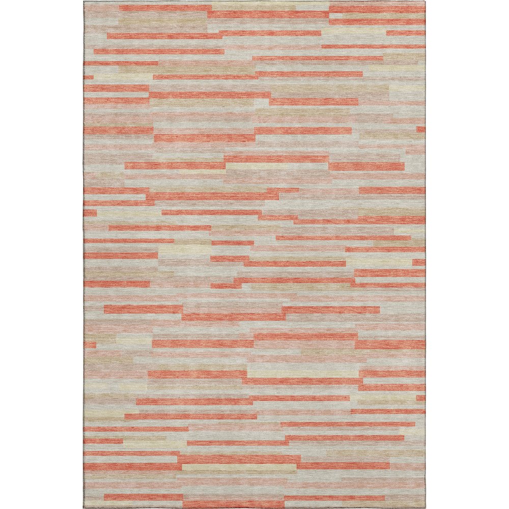 Premium Machine Washable Mayfield AMF894 Salmon 5' x 7'6" Rug. Picture 1