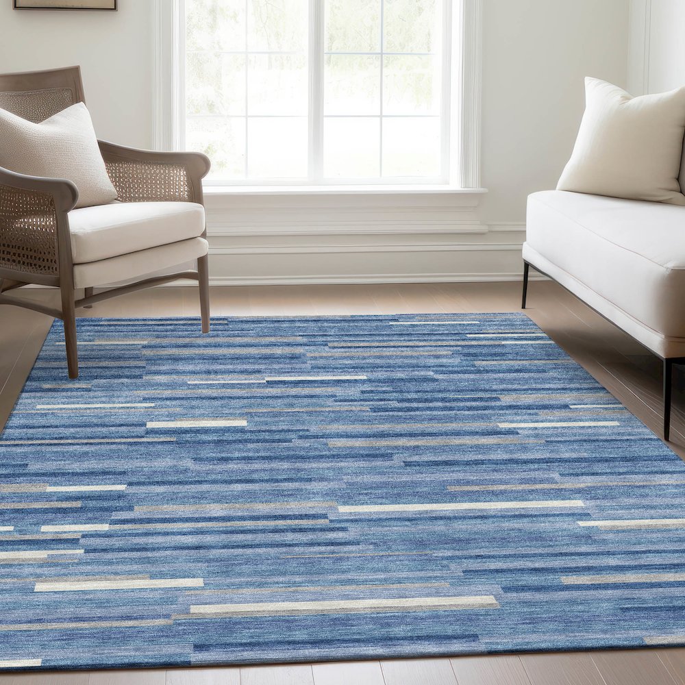 Premium Machine Washable Mayfield AMF894 Sky 5' x 7'6" Rug. Picture 6