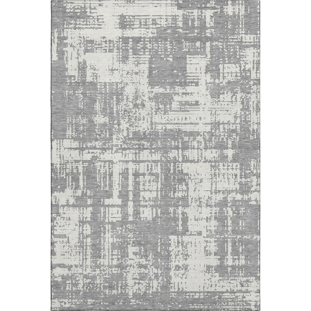 Premium Machine Washable Mayfield AMF895 Gray 5' x 7'6" Rug. Picture 1