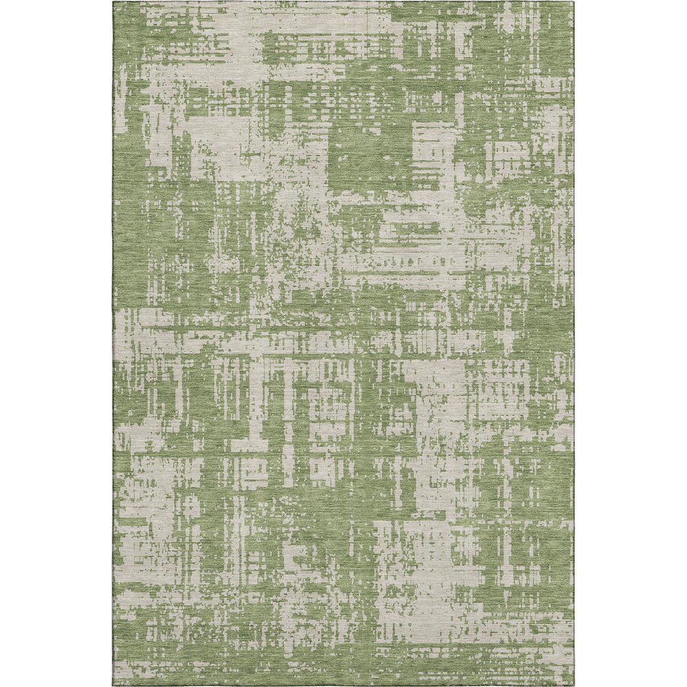 Premium Machine Washable Mayfield AMF895 Green 5' x 7'6" Rug. Picture 1