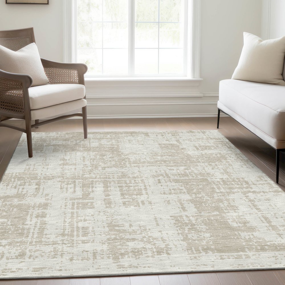 Premium Machine Washable Mayfield AMF895 Ivory 5' x 7'6" Rug. Picture 6