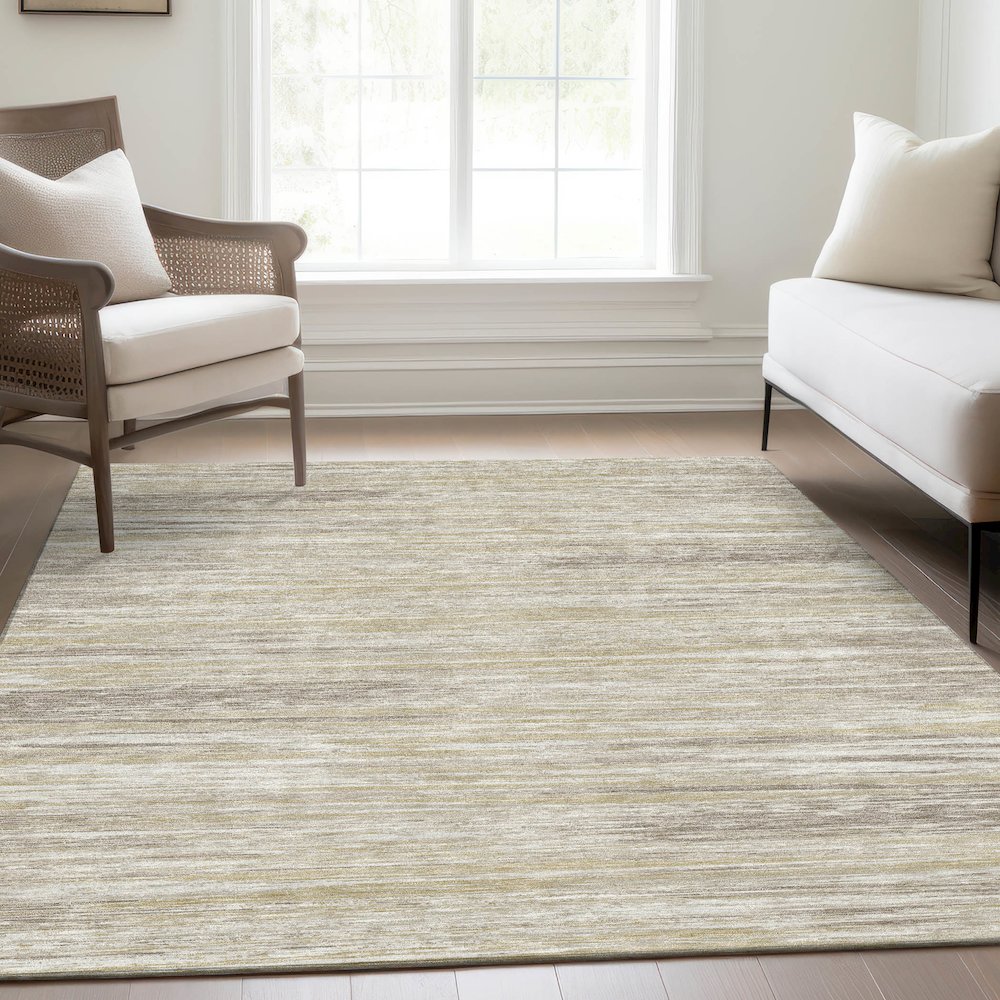 Premium Machine Washable Mayfield AMF896 Beige 5' x 7'6" Rug. Picture 6