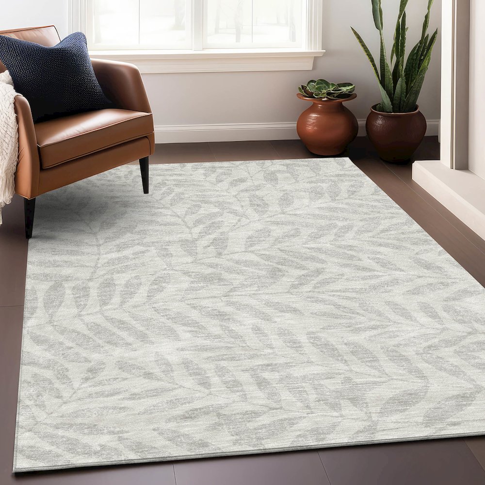 Premium Machine Washable Mayfield AMF899 Ivory 5' x 7'6" Rug. Picture 5