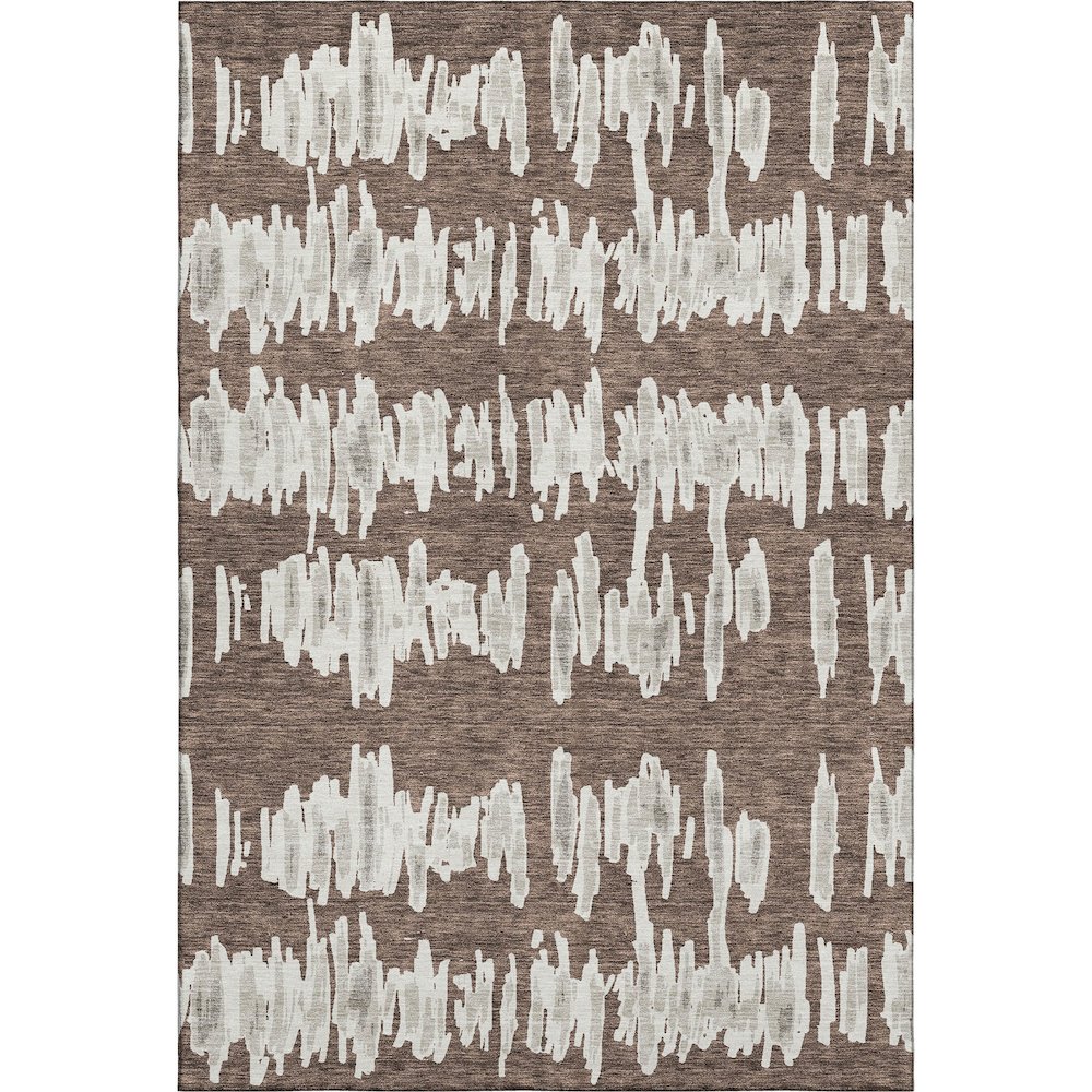 Premium Machine Washable Mayfield AMF905 Brown 5' x 7'6" Rug. Picture 1
