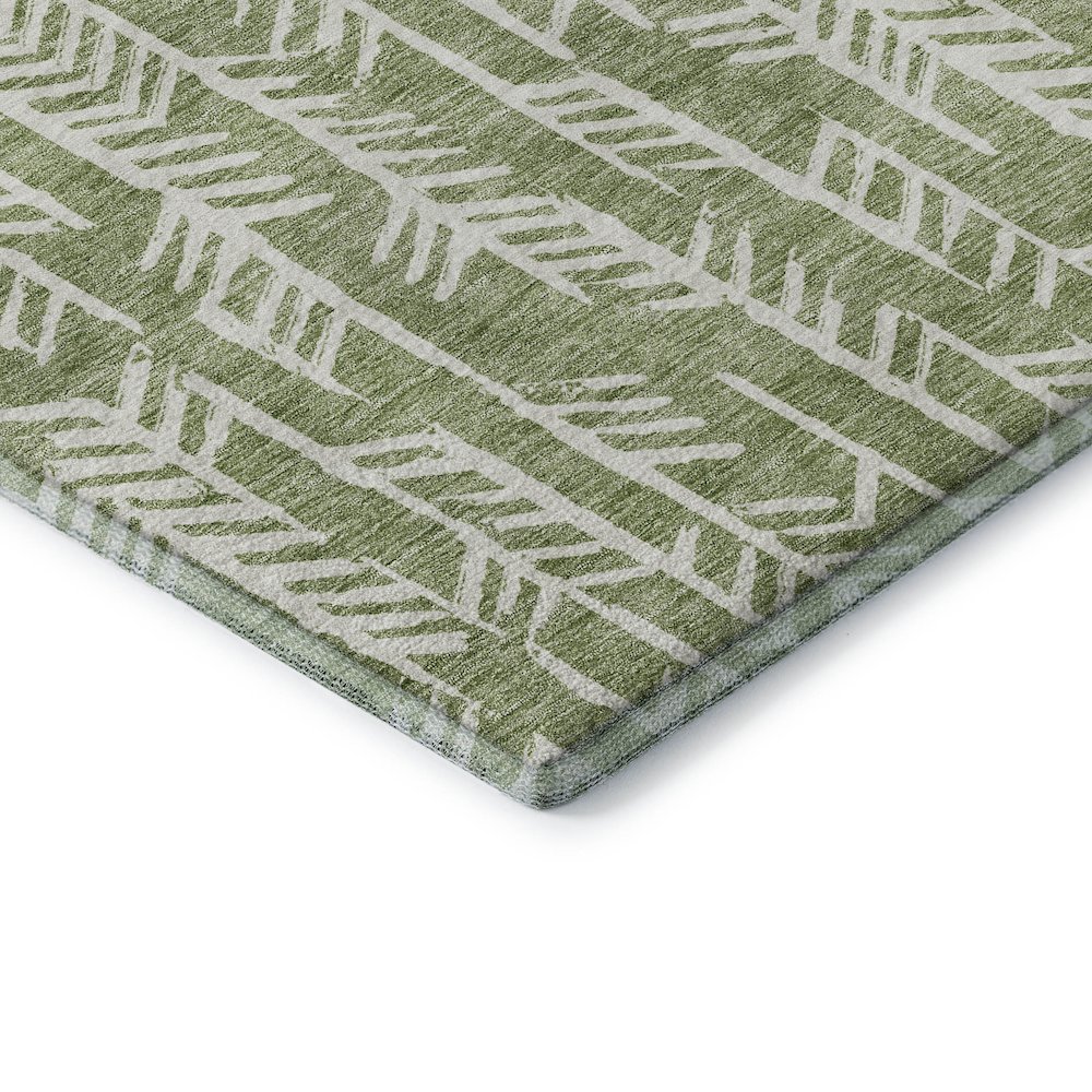 Premium Machine Washable Mayfield AMF906 Green 2'6" x 3'10" Rug. Picture 3