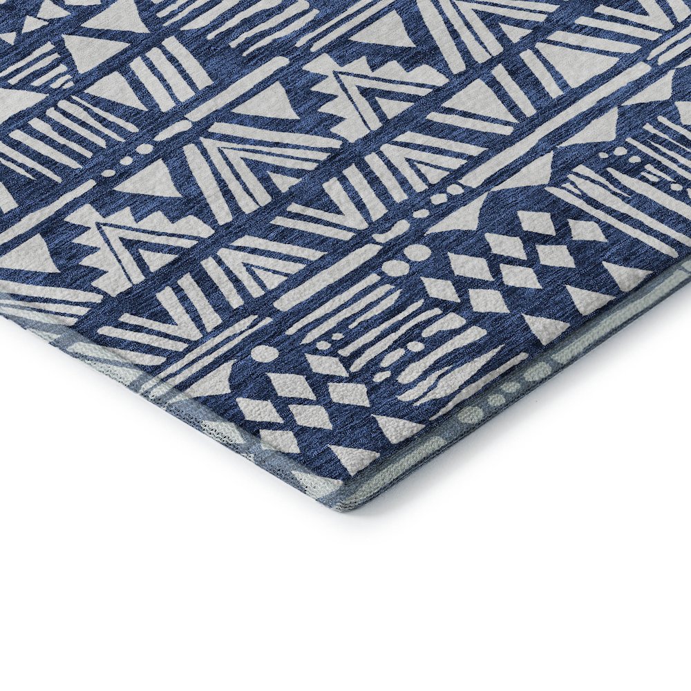 Premium Machine Washable Mayfield AMF907 Navy 2'6" x 3'10" Rug. Picture 3