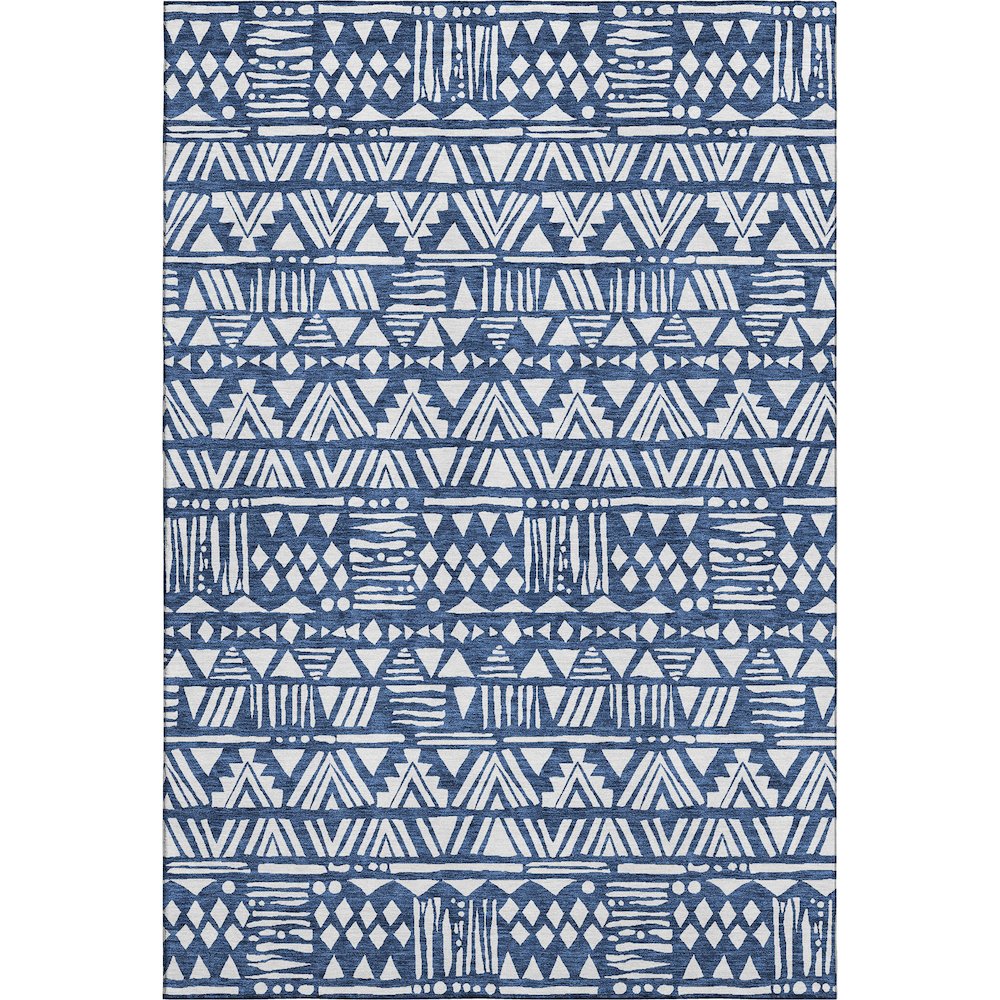 Premium Machine Washable Mayfield AMF907 Navy 5' x 7'6" Rug. Picture 1