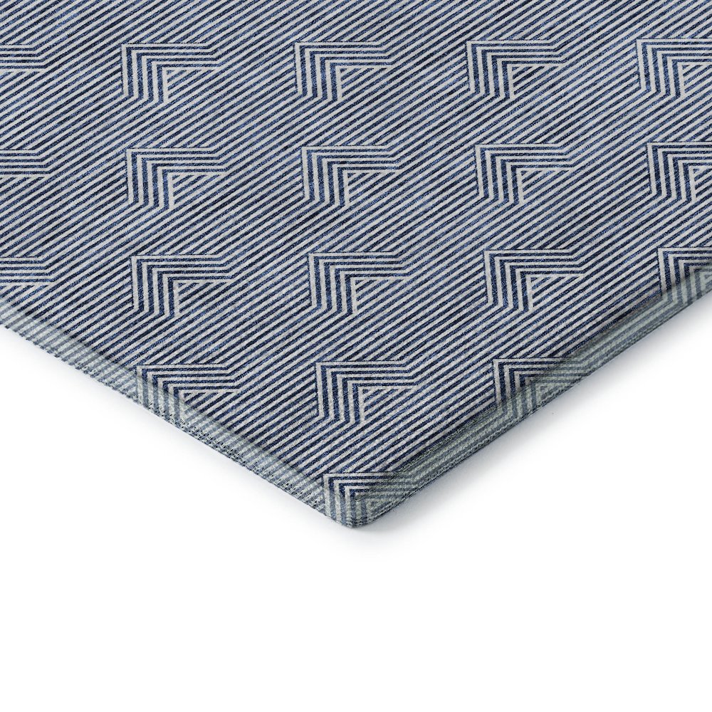 Premium Machine Washable Mayfield AMF910 Blue 2'6" x 3'10" Rug. Picture 3