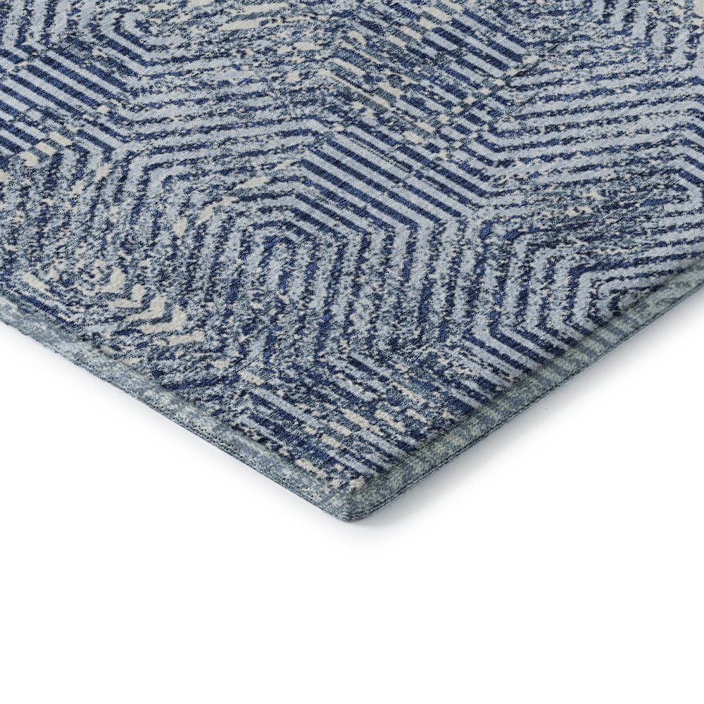 Premium Machine Washable Mayfield AMF912 Navy 2'6" x 3'10" Rug. Picture 3