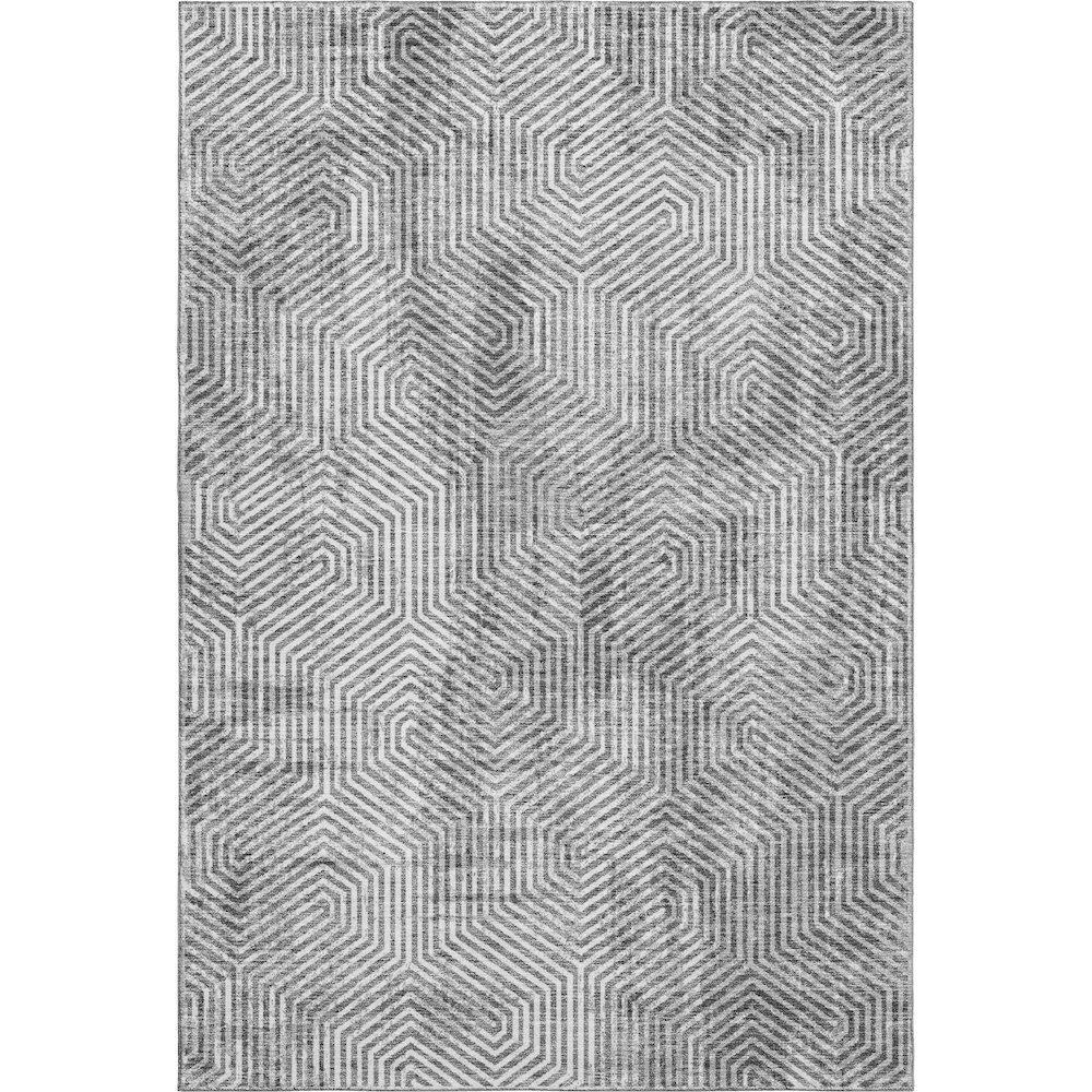 Premium Machine Washable Mayfield AMF912 Silver 5' x 7'6" Rug. Picture 1