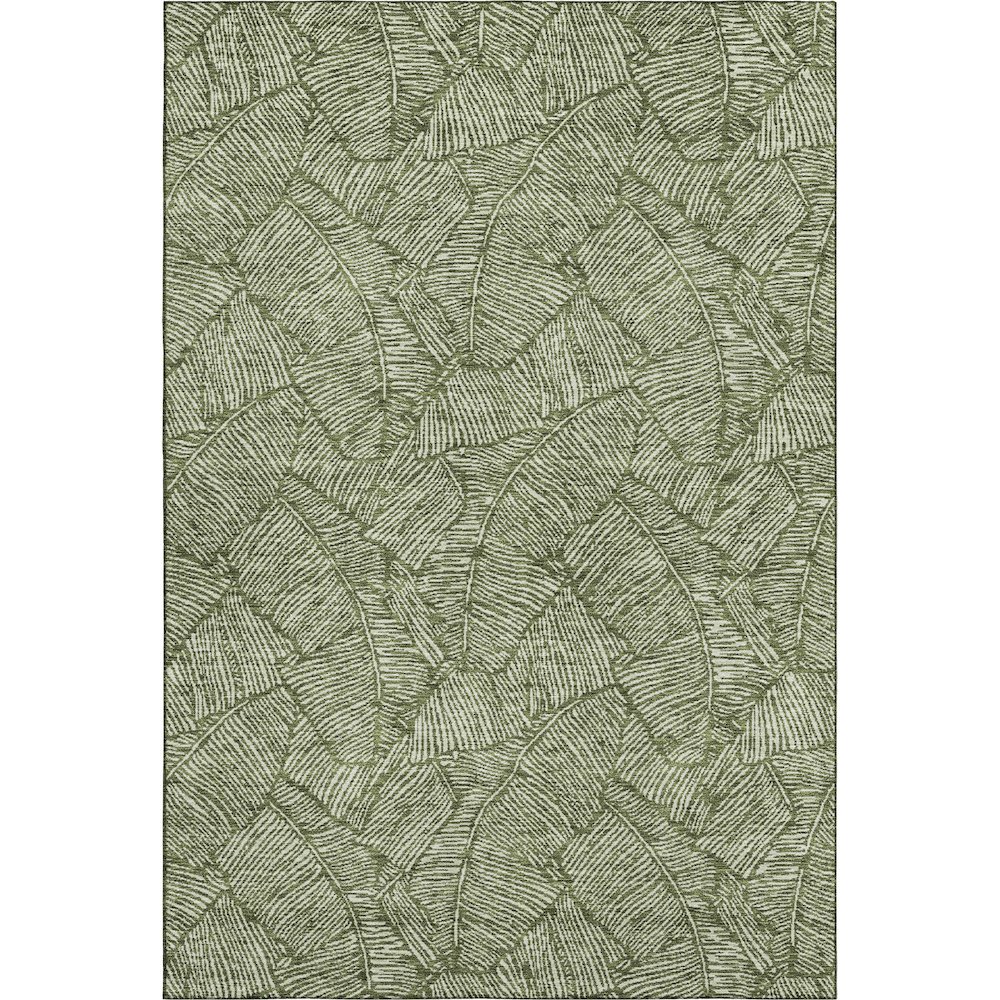 Premium Machine Washable Mayfield AMF913 Olive 5' x 7'6" Rug. Picture 1