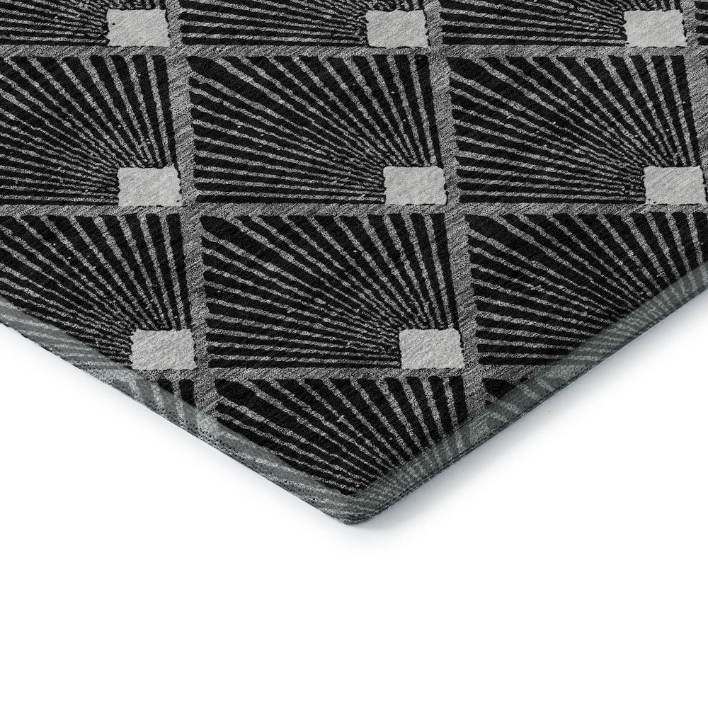 Premium Machine Washable Mayfield AMF914 Black 2'6" x 3'10" Rug. Picture 3
