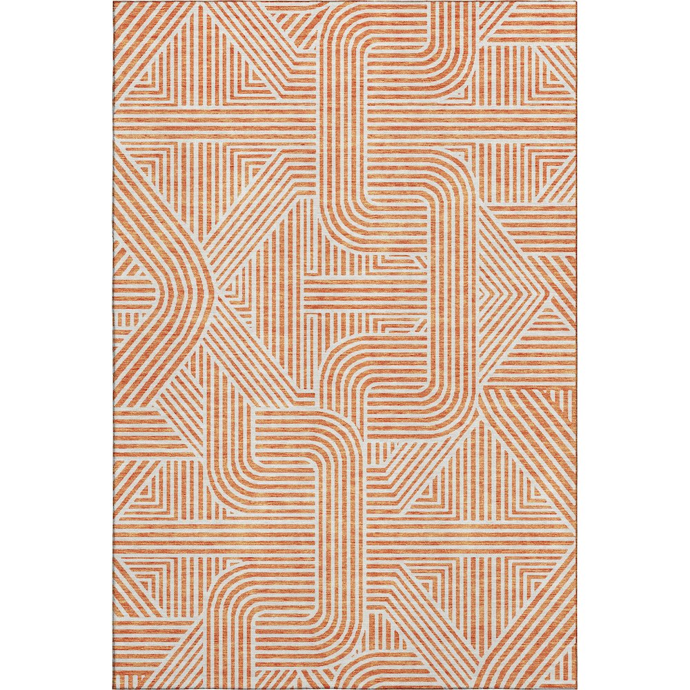 Premium Machine Washable Mayfield AMF917 Orange 5' x 7'6" Rug. Picture 1