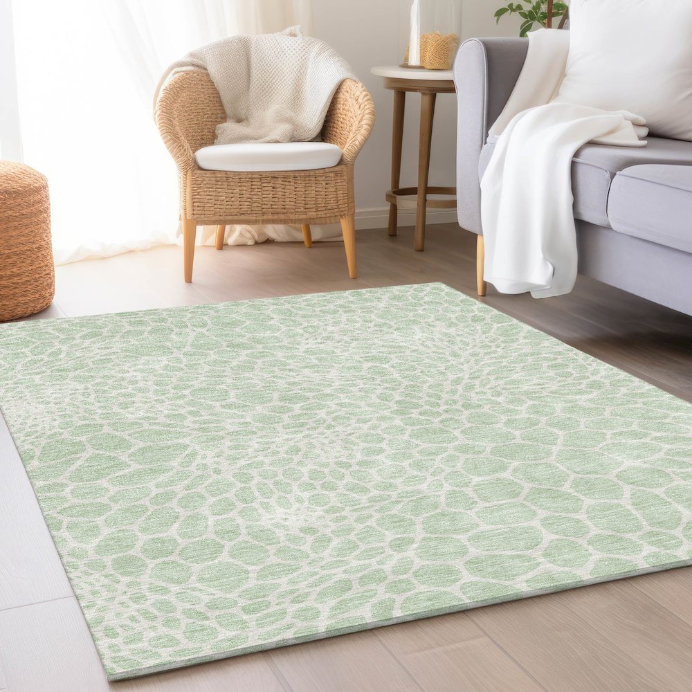 Premium Machine Washable Mayfield AMF919 Mint 5' x 7'6" Rug. Picture 5