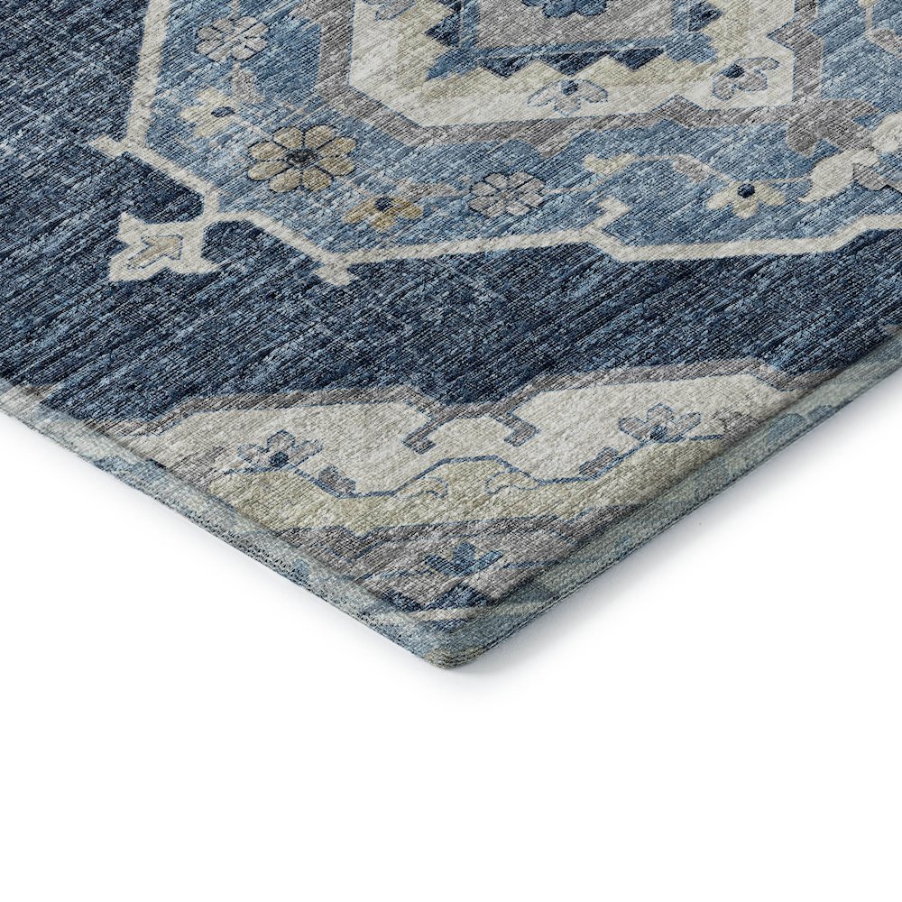 Premium Machine Washable Mayfield  Blue 2'6" x 3'10" Rug. Picture 3