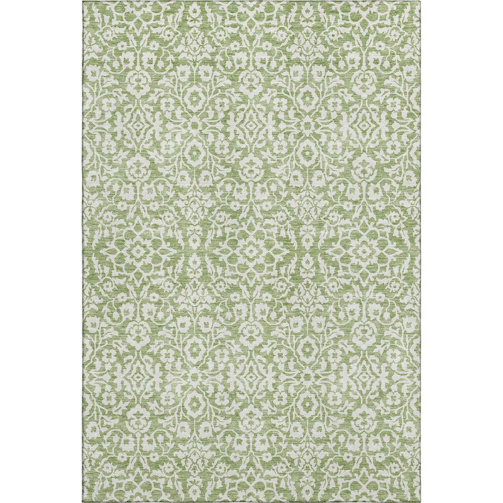 Premium Machine Washable Mayfield AMF920 Green 5' x 7'6" Rug. Picture 1