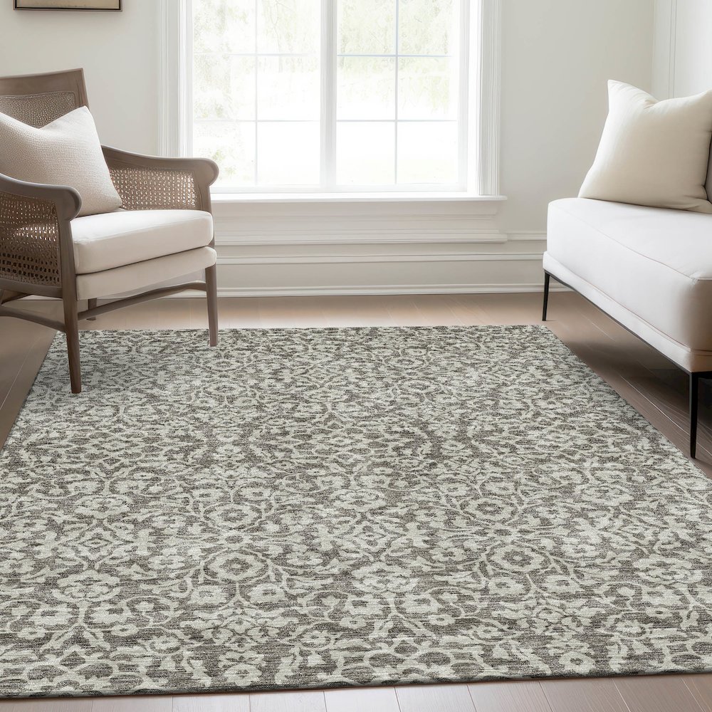 Premium Machine Washable Mayfield AMF920 Taupe 5' x 7'6" Rug. Picture 6