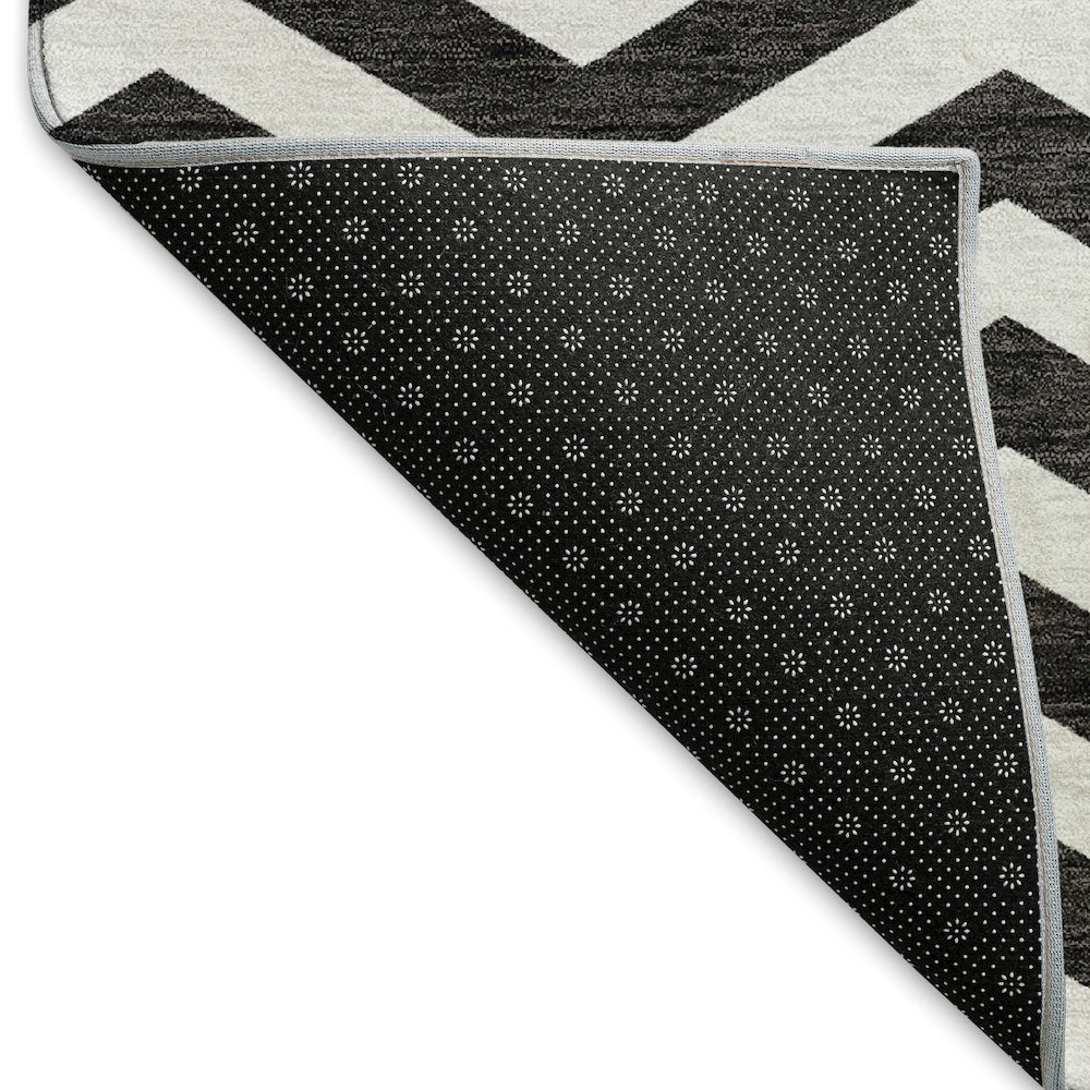 Premium Machine Washable Mayfield AMF922 Black 2'6" x 3'10" Rug. Picture 2
