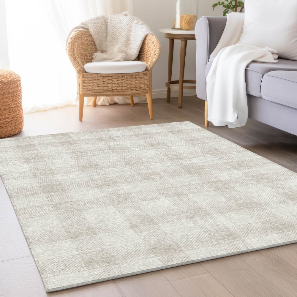 Premium Machine Washable Mayfield AMF923 Ivory 5' x 7'6" Rug. Picture 5