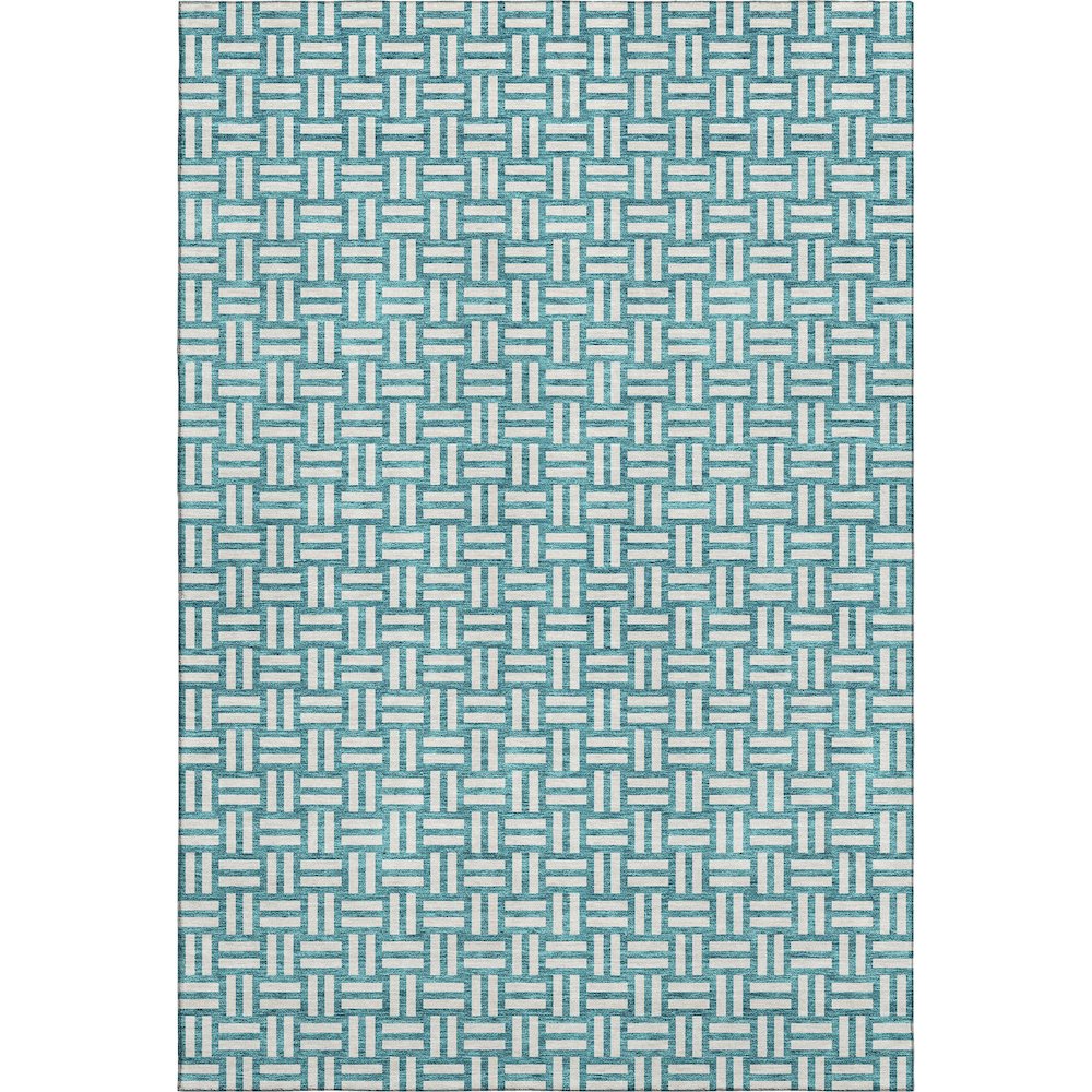 Premium Machine Washable Mayfield AMF925 Teal 5' x 7'6" Rug. Picture 1