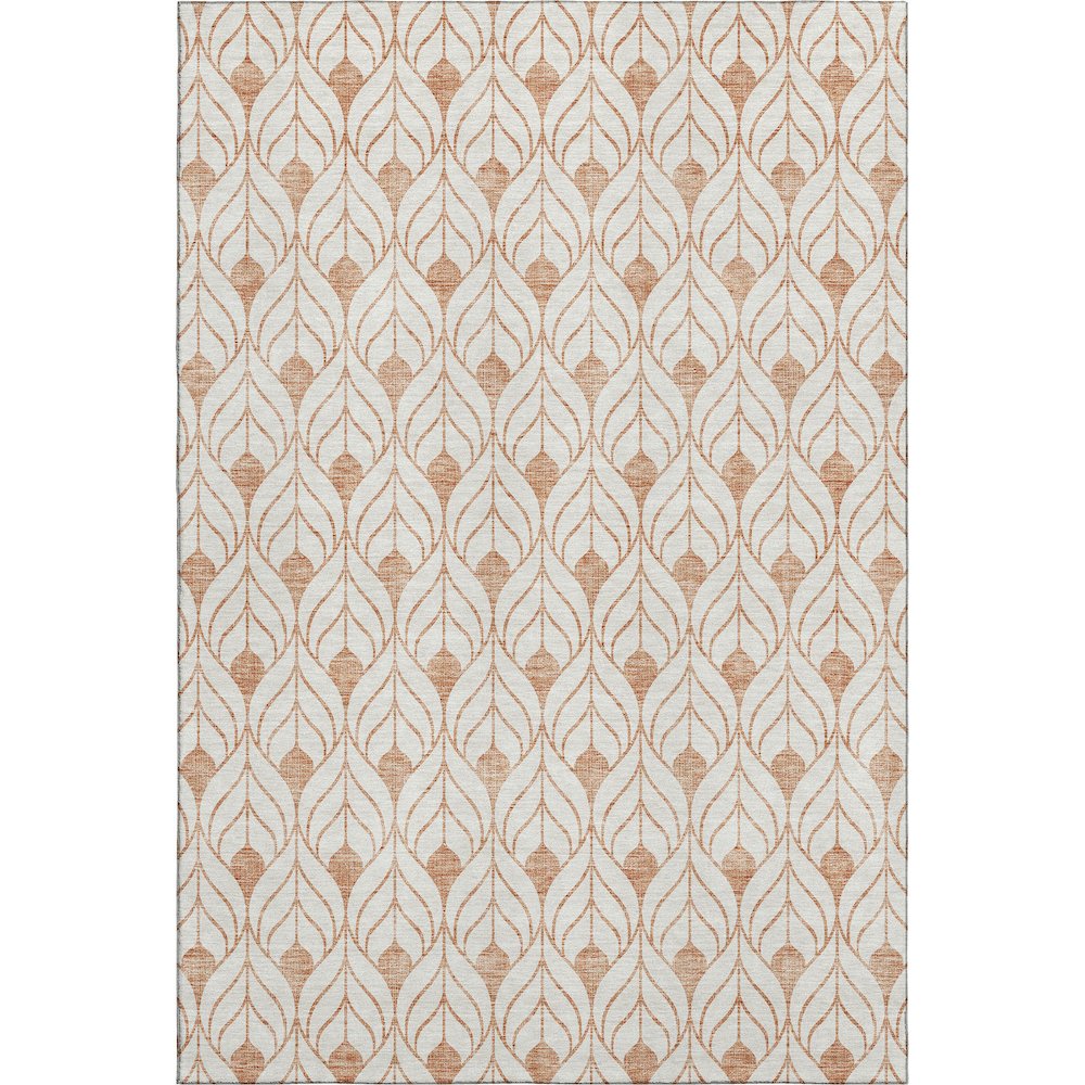 Premium Machine Washable Mayfield AMF927 Salmon 5' x 7'6" Rug. Picture 1