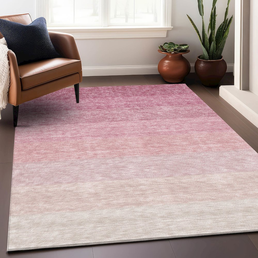Premium Machine Washable Mayfield AMF928 Pink 5' x 7'6" Rug. Picture 5