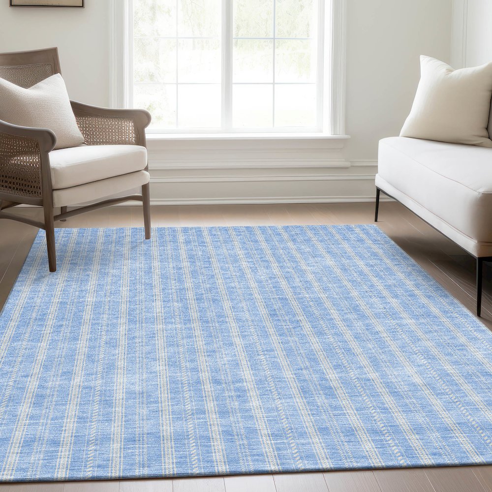Premium Machine Washable Mayfield AMF929 Sky 5' x 7'6" Rug. Picture 6