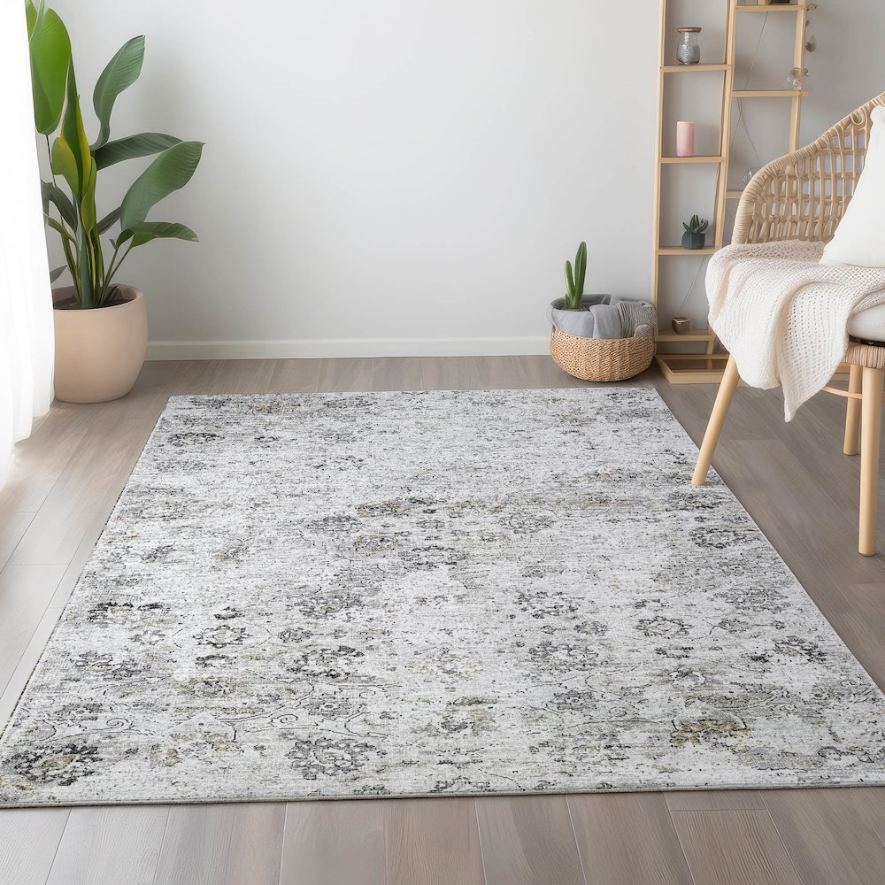 Premium Machine Washable Mayfield  Dove 5' x 7'6" Rug. Picture 5