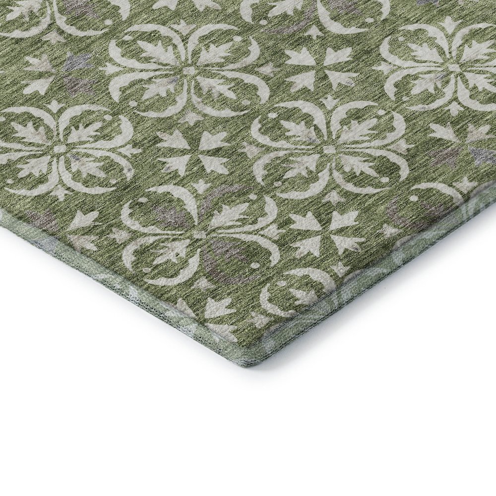Premium Machine Washable Mayfield AMF930 Green 2'6" x 3'10" Rug. Picture 3