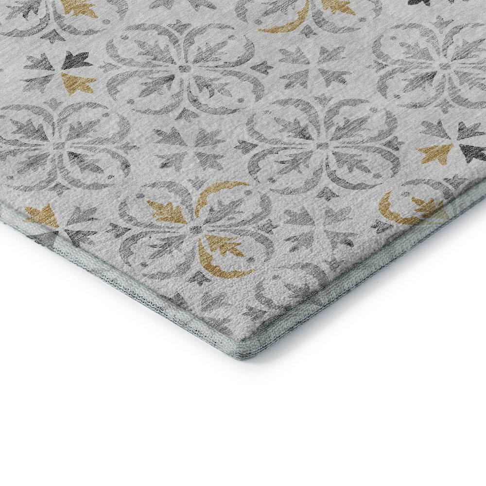 Premium Machine Washable Mayfield AMF930 Silver 2'6" x 3'10" Rug. Picture 3
