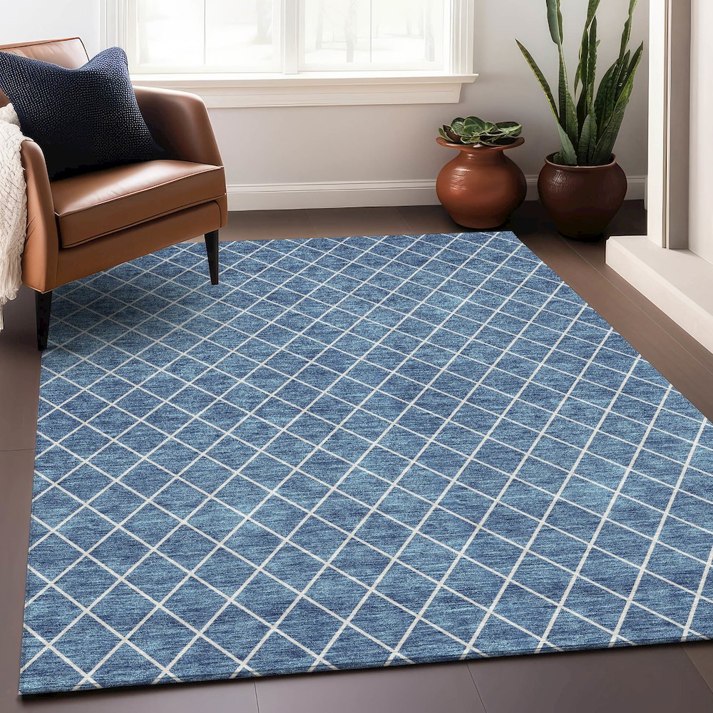 Premium Machine Washable Mayfield AMF932 Denim 5' x 7'6" Rug. Picture 5