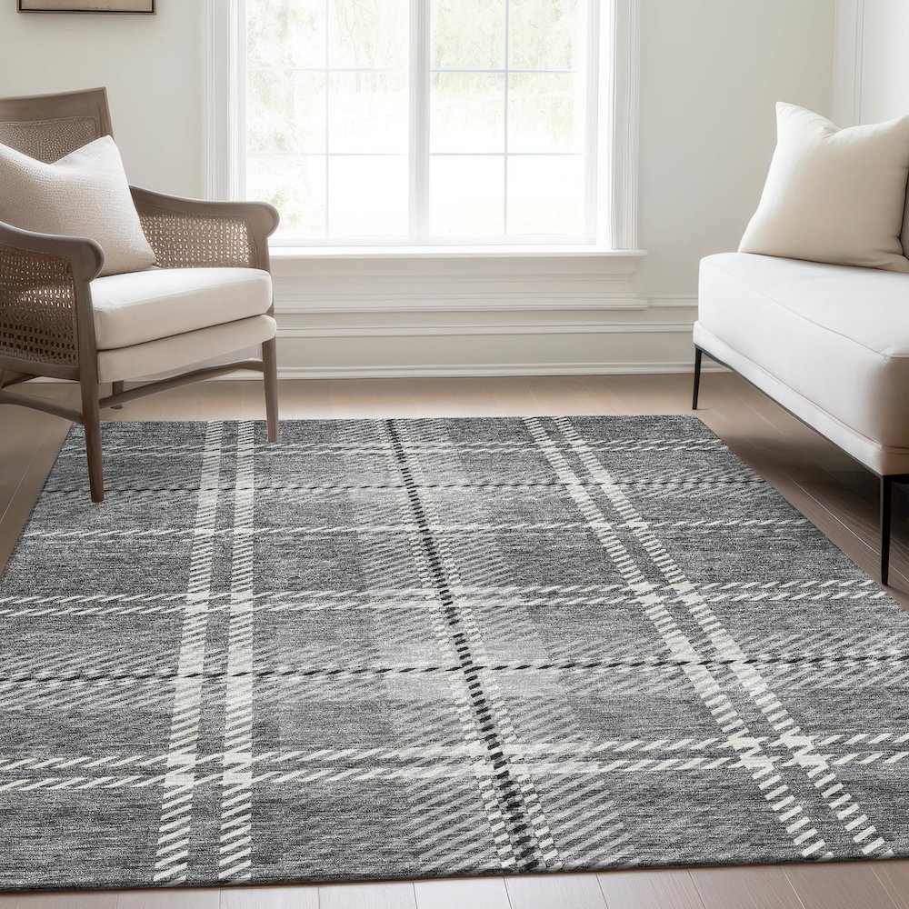 Premium Machine Washable Mayfield AMF935 Gray 5' x 7'6" Rug. Picture 6