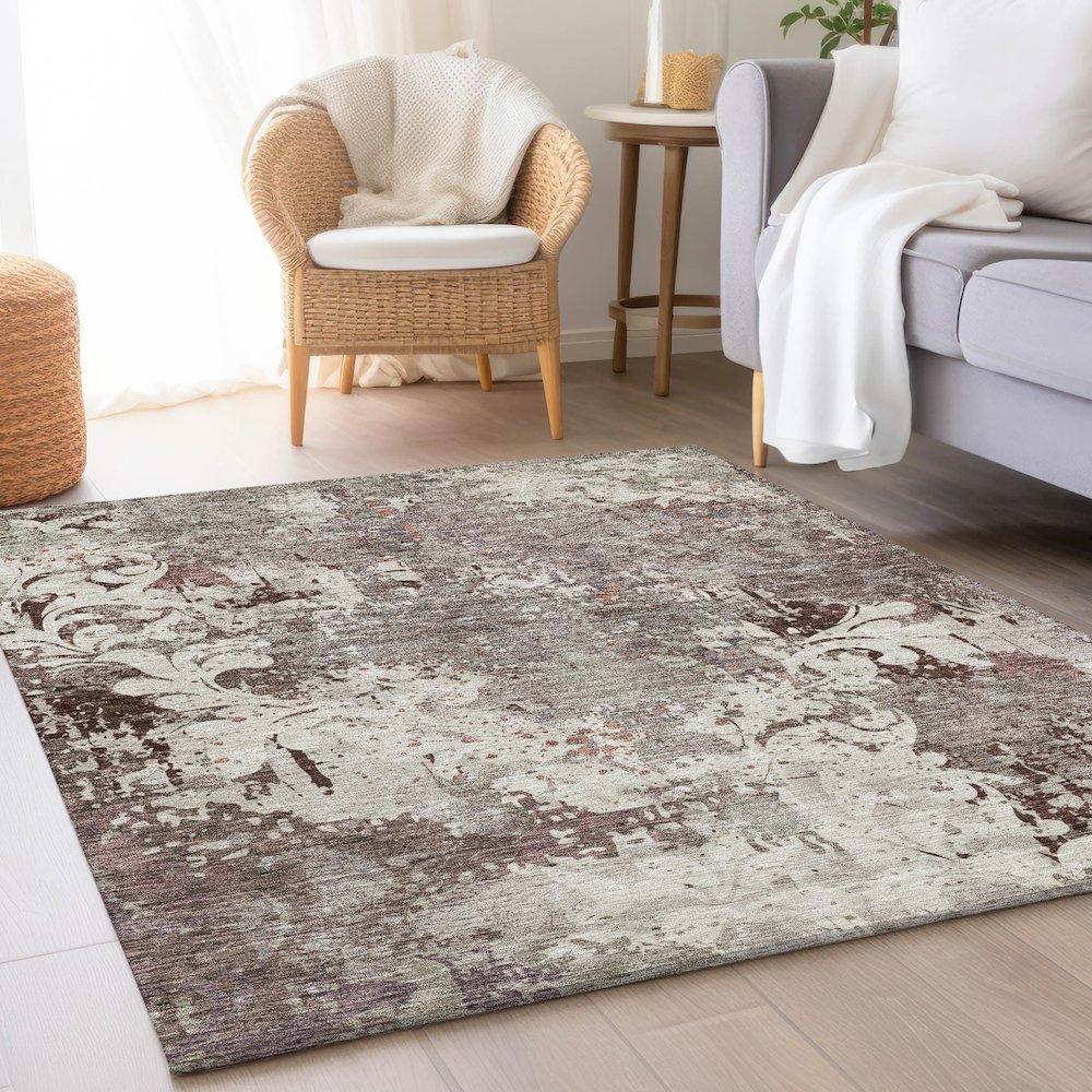 Premium Machine Washable Mayfield AMF936 Taupe 5' x 7'6" Rug. Picture 5