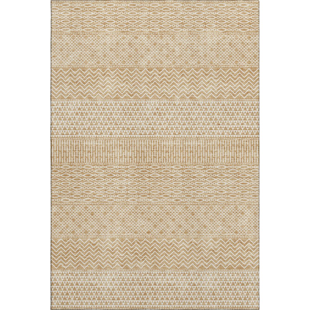 Premium Machine Washable Mayfield AMF939 Gold 5' x 7'6" Rug. Picture 1