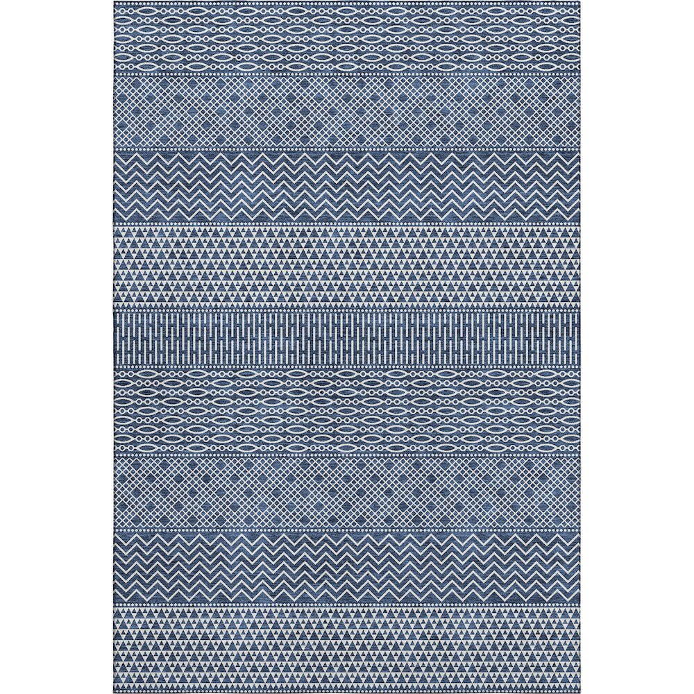 Premium Machine Washable Mayfield AMF939 Navy 5' x 7'6" Rug. Picture 1