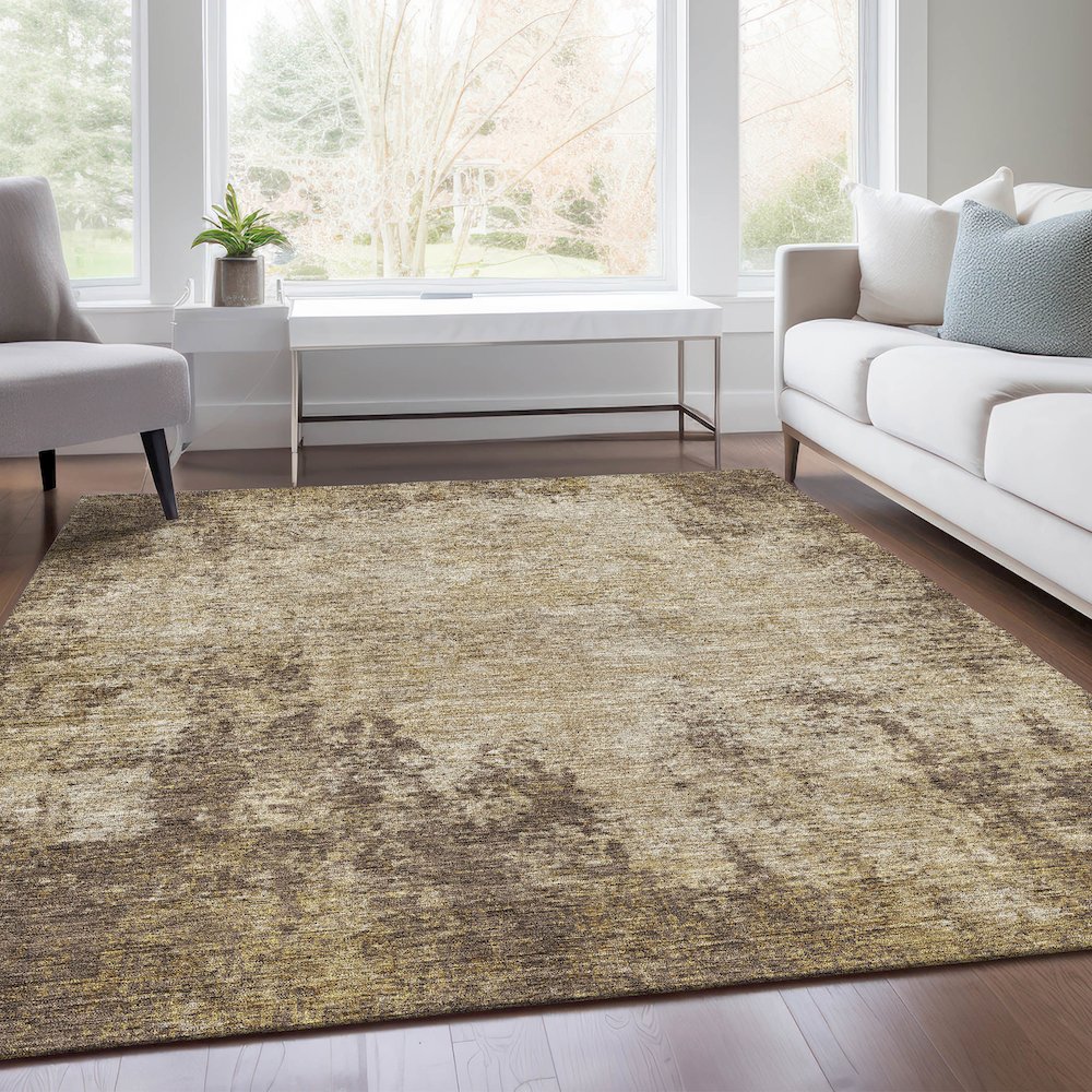Premium Machine Washable Mayfield AMF940 Brown 5' x 7'6" Rug. Picture 6