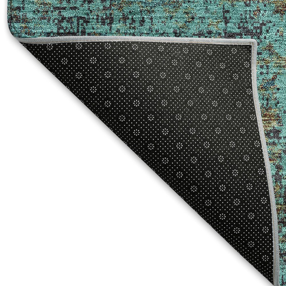 Premium Machine Washable Mayfield AMF940 Teal 2'6" x 3'10" Rug. Picture 2
