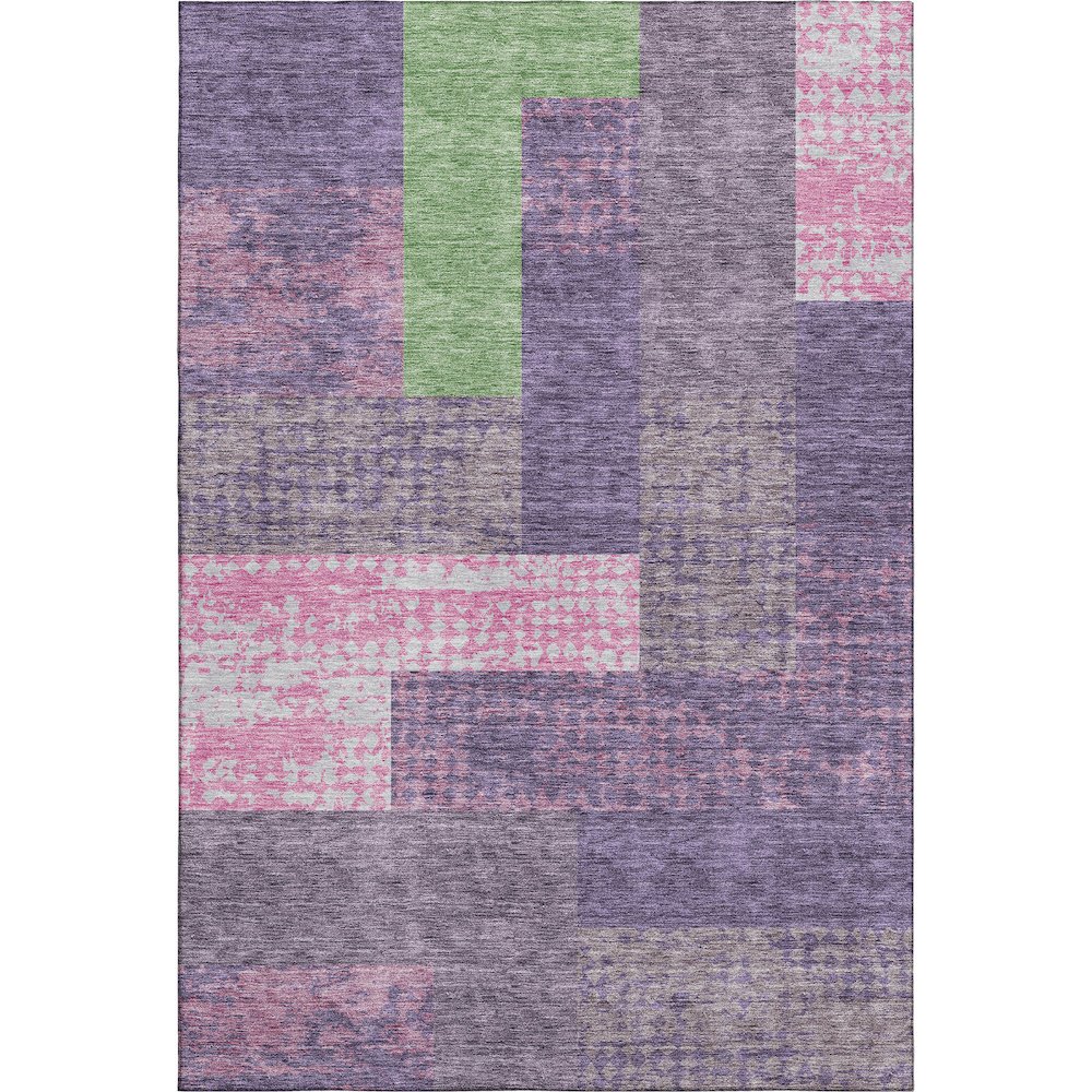 Premium Machine Washable Mayfield AMF941 Purple 5' x 7'6" Rug. Picture 1