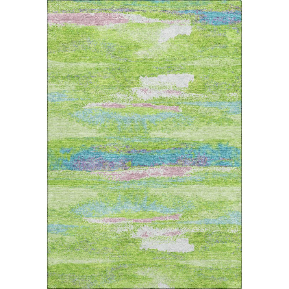 Premium Machine Washable Mayfield AMF942 Lime 5' x 7'6" Rug. Picture 1