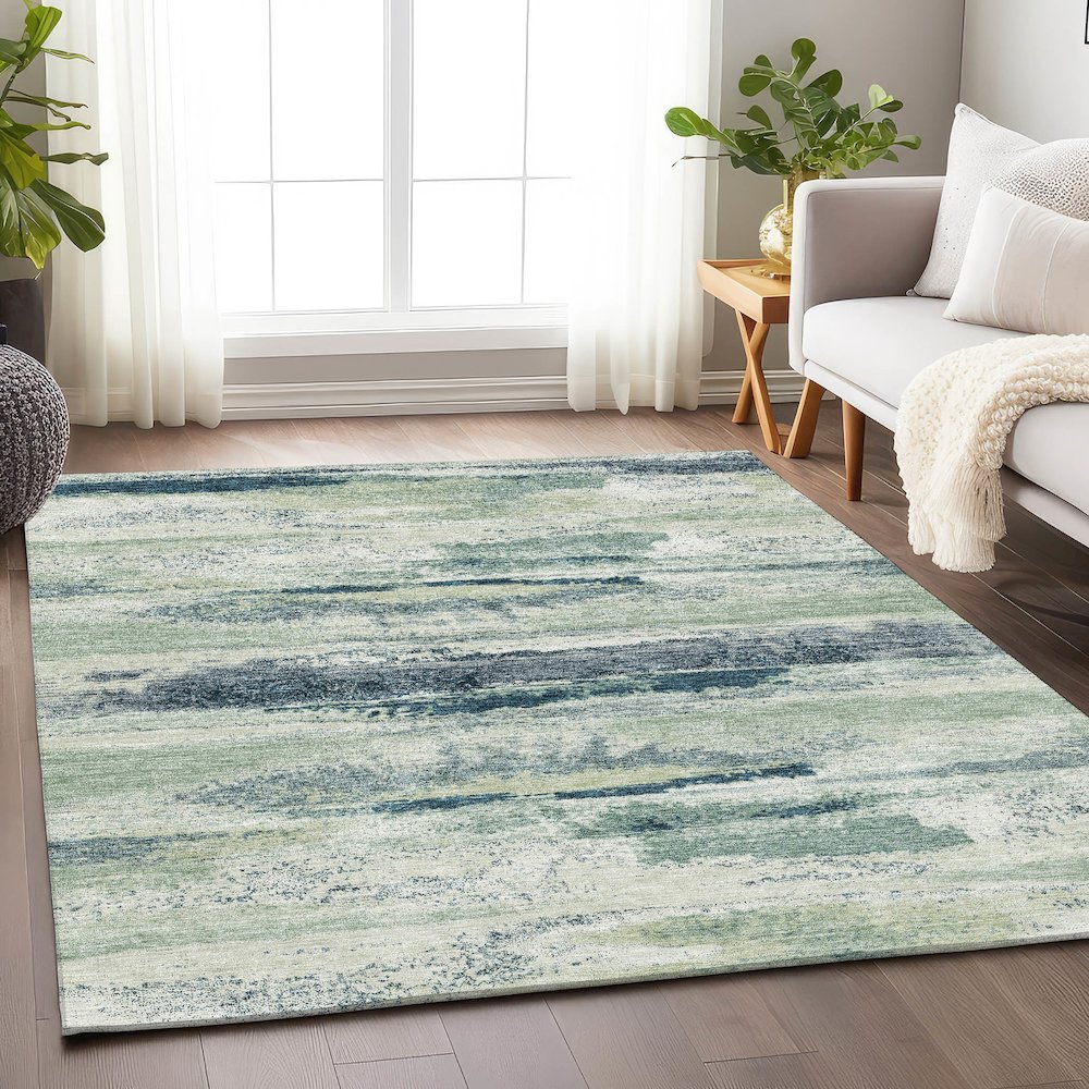 Premium Machine Washable Mayfield AMF942 Mint 5' x 7'6" Rug. Picture 5