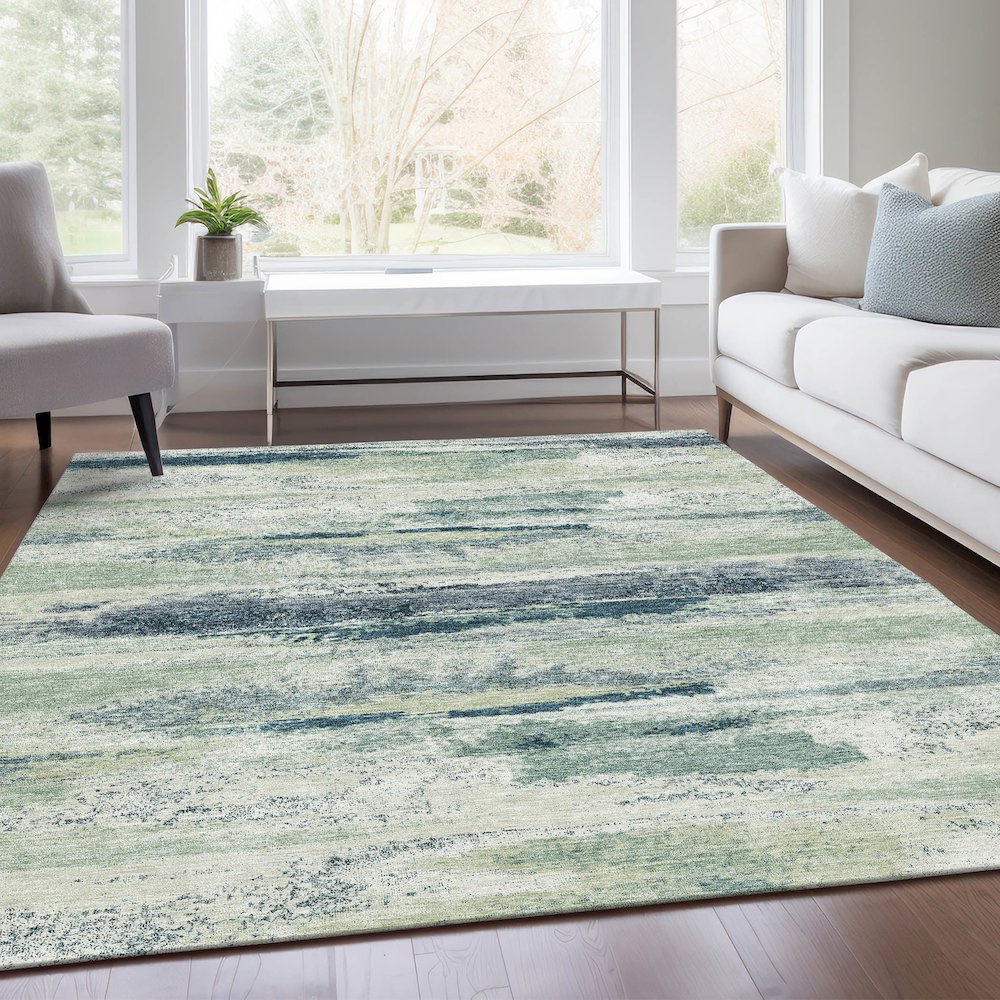 Premium Machine Washable Mayfield AMF942 Mint 5' x 7'6" Rug. Picture 6