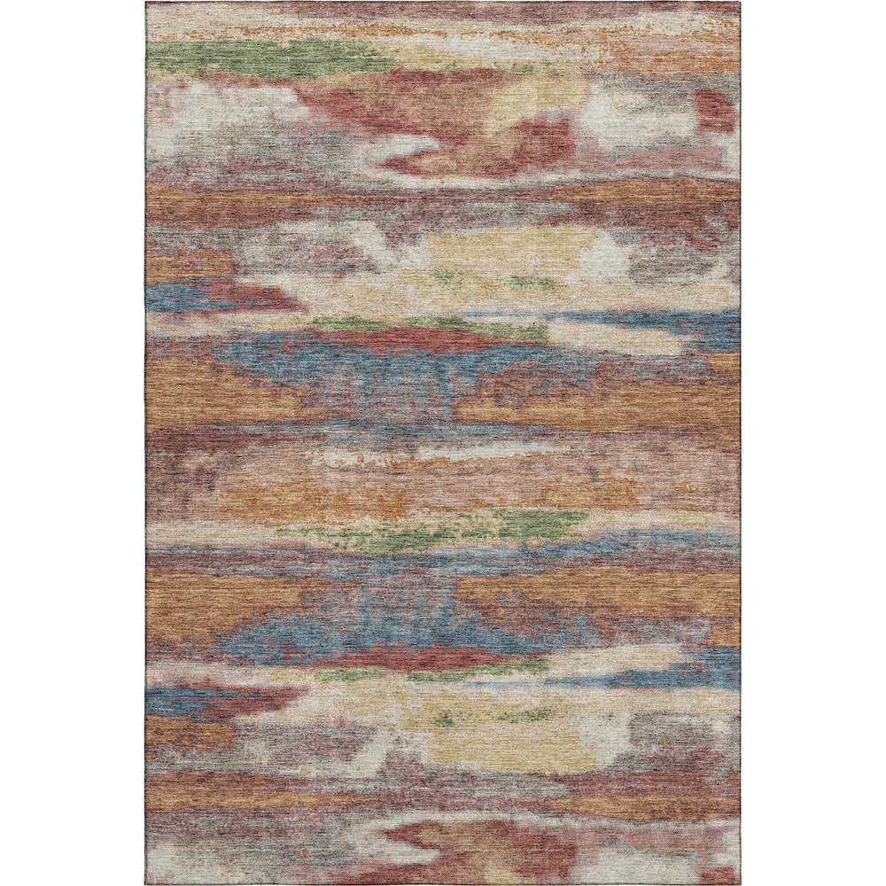 Premium Machine Washable Mayfield AMF942 Paprika 5' x 7'6" Rug. Picture 1