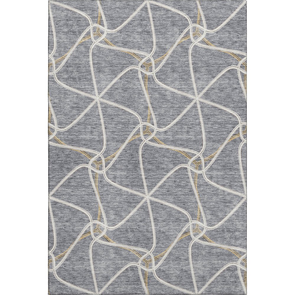 Premium Machine Washable Mayfield AMF948 Gray 5' x 7'6" Rug. Picture 1