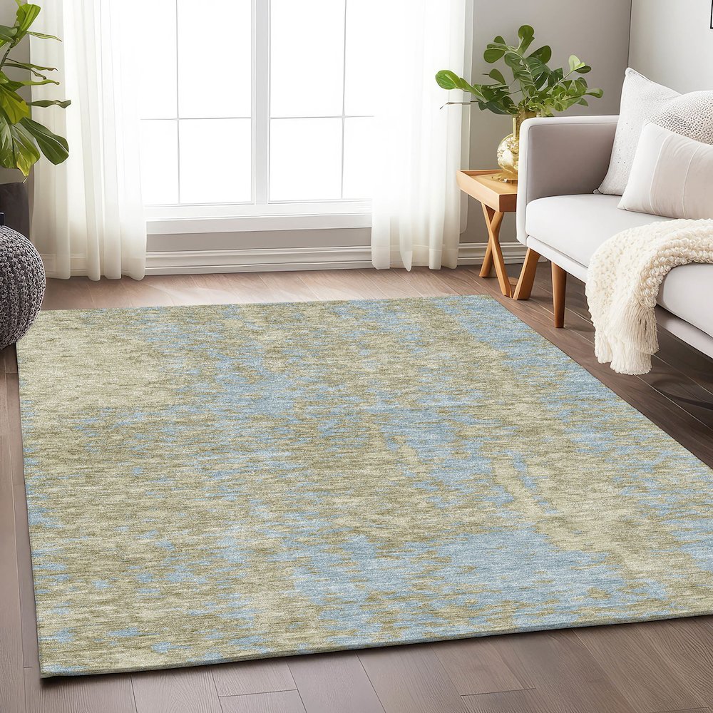 Premium Machine Washable Mayfield AMF949 Beige 5' x 7'6" Rug. Picture 5