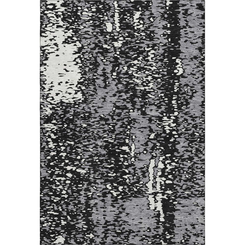 Premium Machine Washable Mayfield AMF949 Black 5' x 7'6" Rug. Picture 1